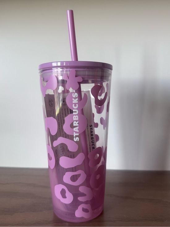 Starbucks Other - Starbucks Pink Cheetah Leopard Glass Cold Cup Tumbler